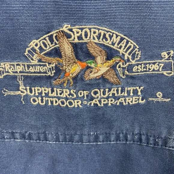 Vintage Polo by Ralph Lauren Polo Sportsman Pullover Anorak Jacket Blue Medium - Picture 8 of 11